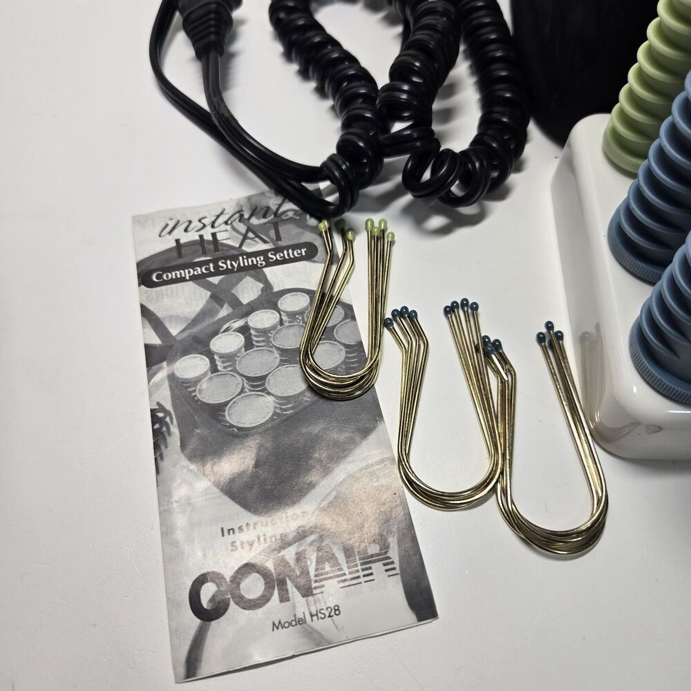 Conair Instant Heat Compact Hot Rollers HS28 Ceramic Tech 12pc Travel Pageant